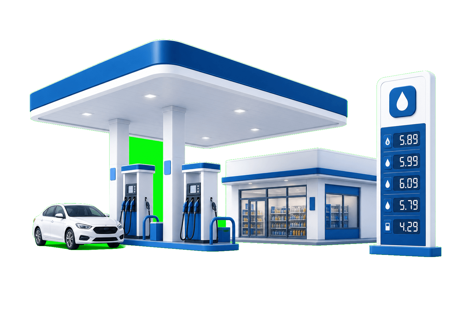 Posto de combustível integrado ao E-Comercial